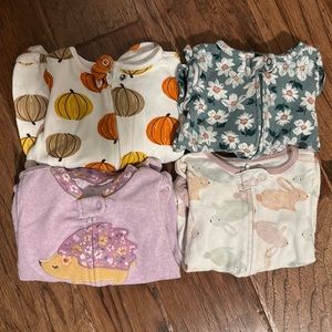 Carters zippered pajamas, size 9 months